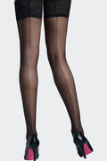 Back seam hold ups with cuban heel