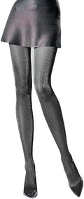 SENTELEGRI Women's 30 Denier Lurex Sparkle Tights – Semi-Opaque Shiny Gold & Silver