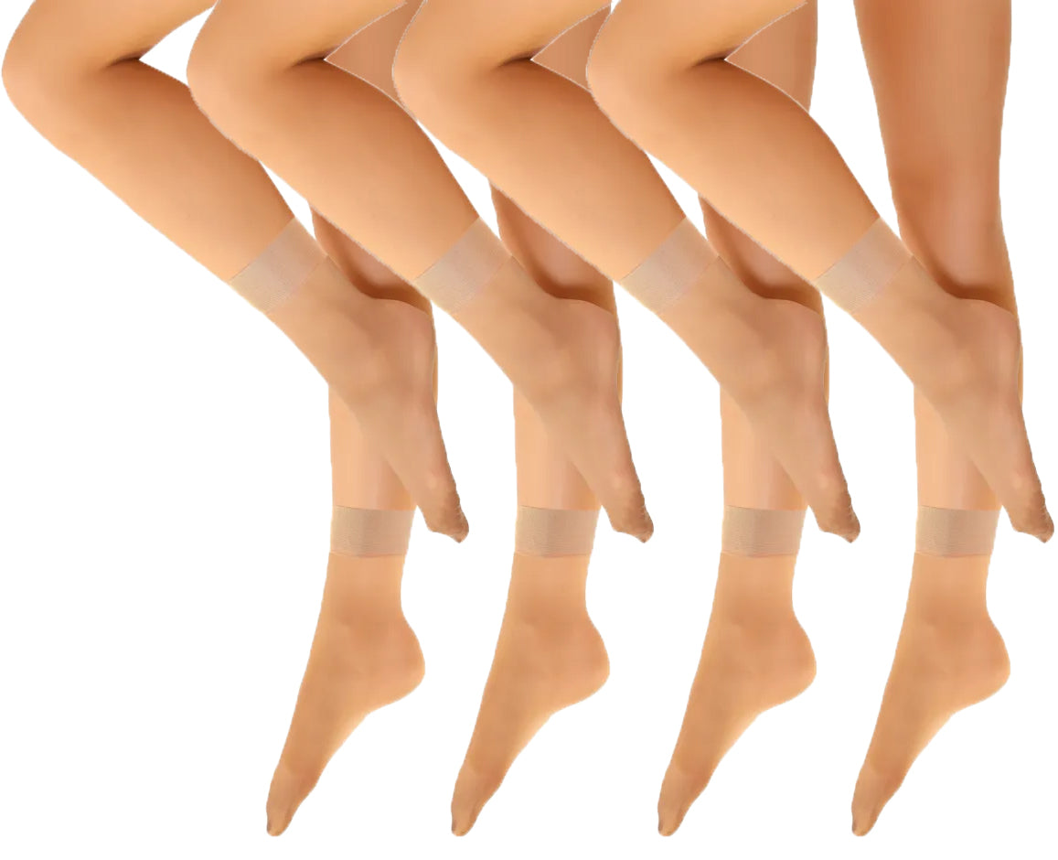 SENTELEGRI Elina Women’s Ankle Socks 15 Denier – 4 Pairs Sheer Nylon Pop Socks (Copy)