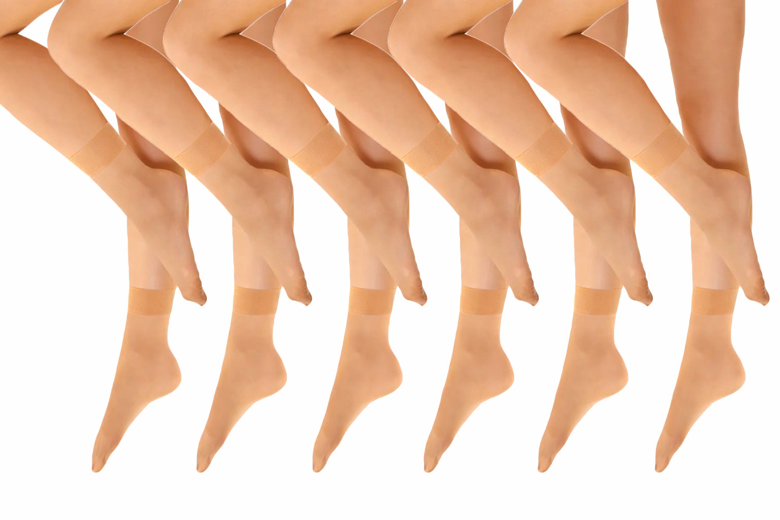Elina Women’s Ankle Socks 15 Denier – 6 Pairs Sheer Nylon Pop Socks