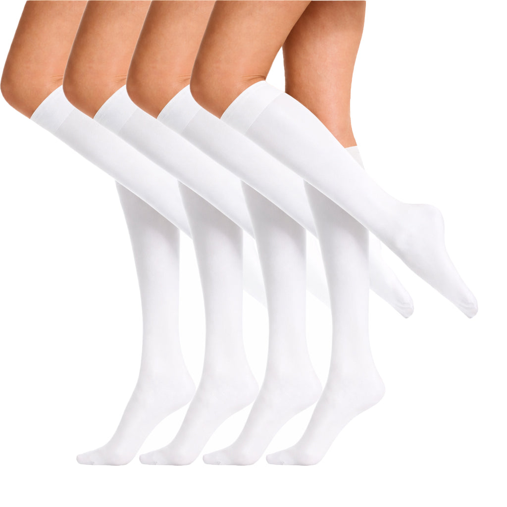 SENTELEGRI Fortina Women’s Knee High Socks – Reinforced Toes - 4 Pairs