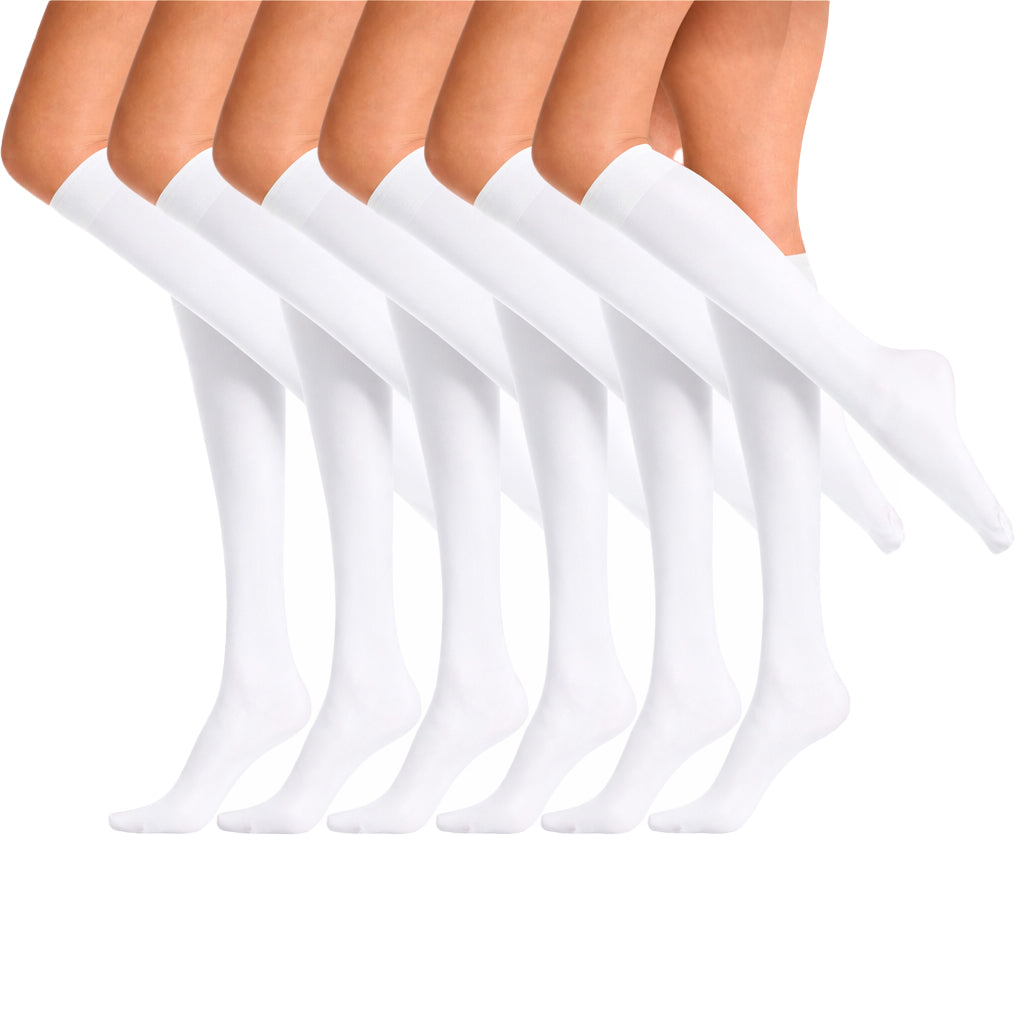 SENTELEGRI Fortina Women’s Knee High Socks – Reinforced Toes - 6 Pairs