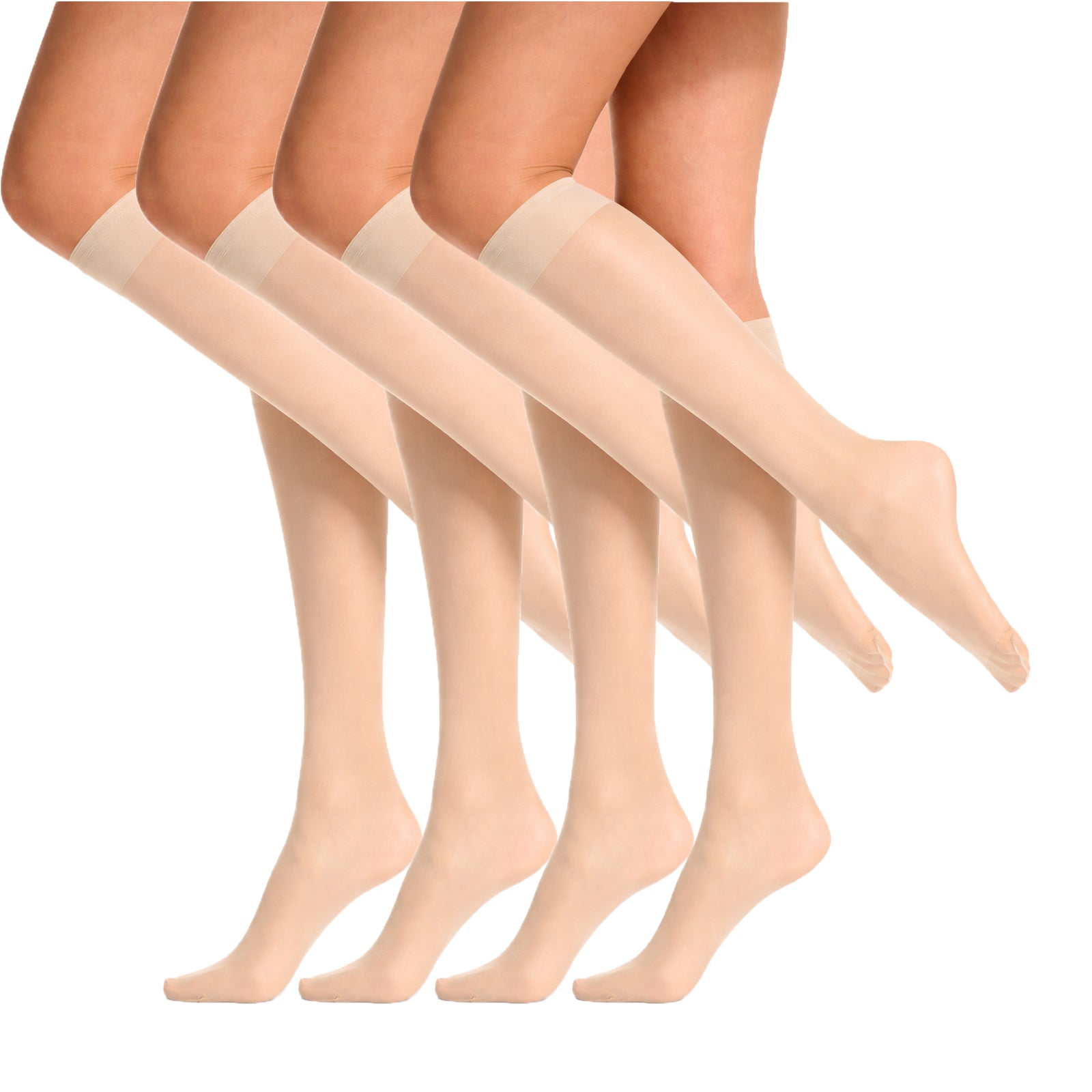 SENTELEGRI Fortina Women’s Knee High Socks – Reinforced Toes - 4 Pairs
