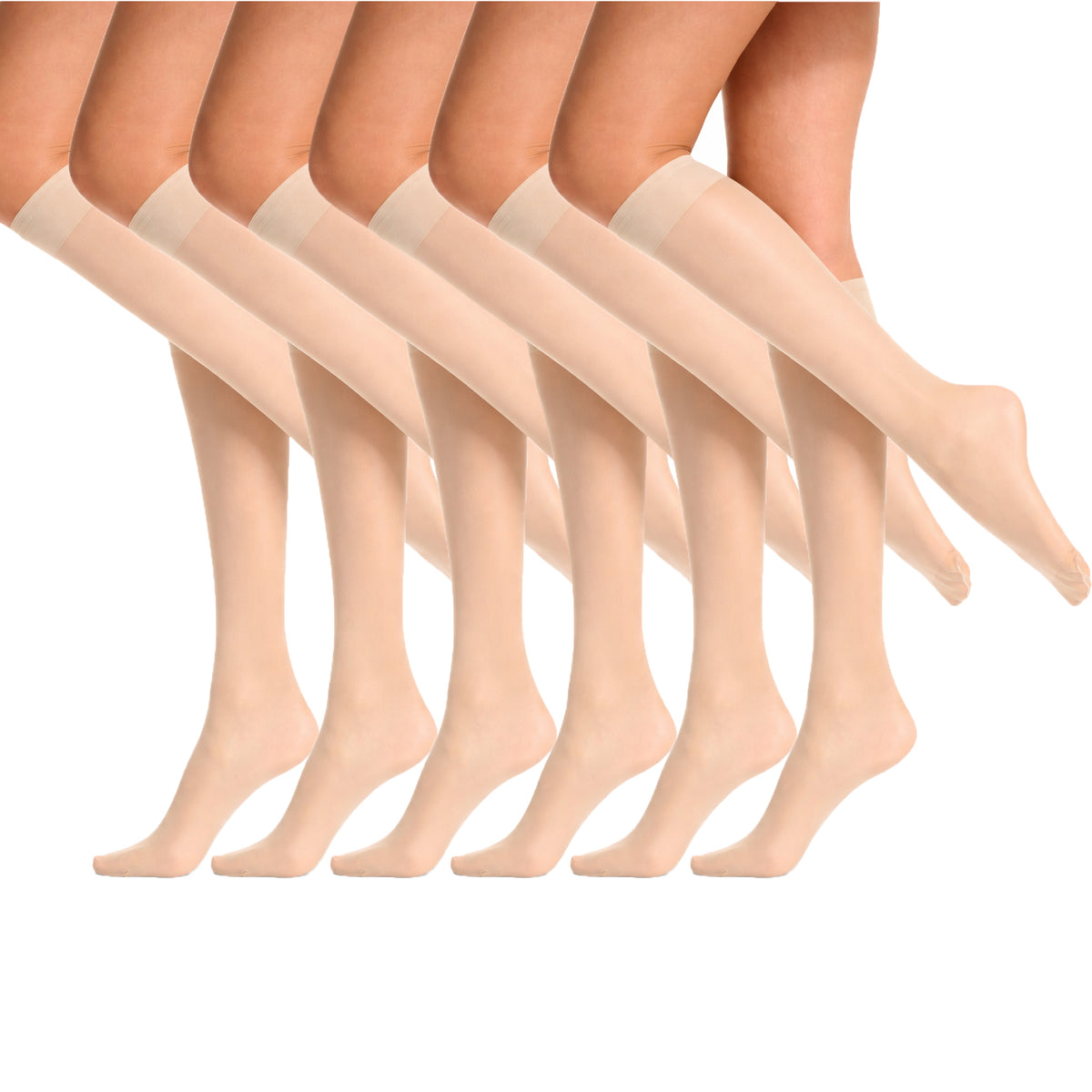 SENTELEGRI Fortina Women’s Knee High Socks – Reinforced Toes - 6 Pairs
