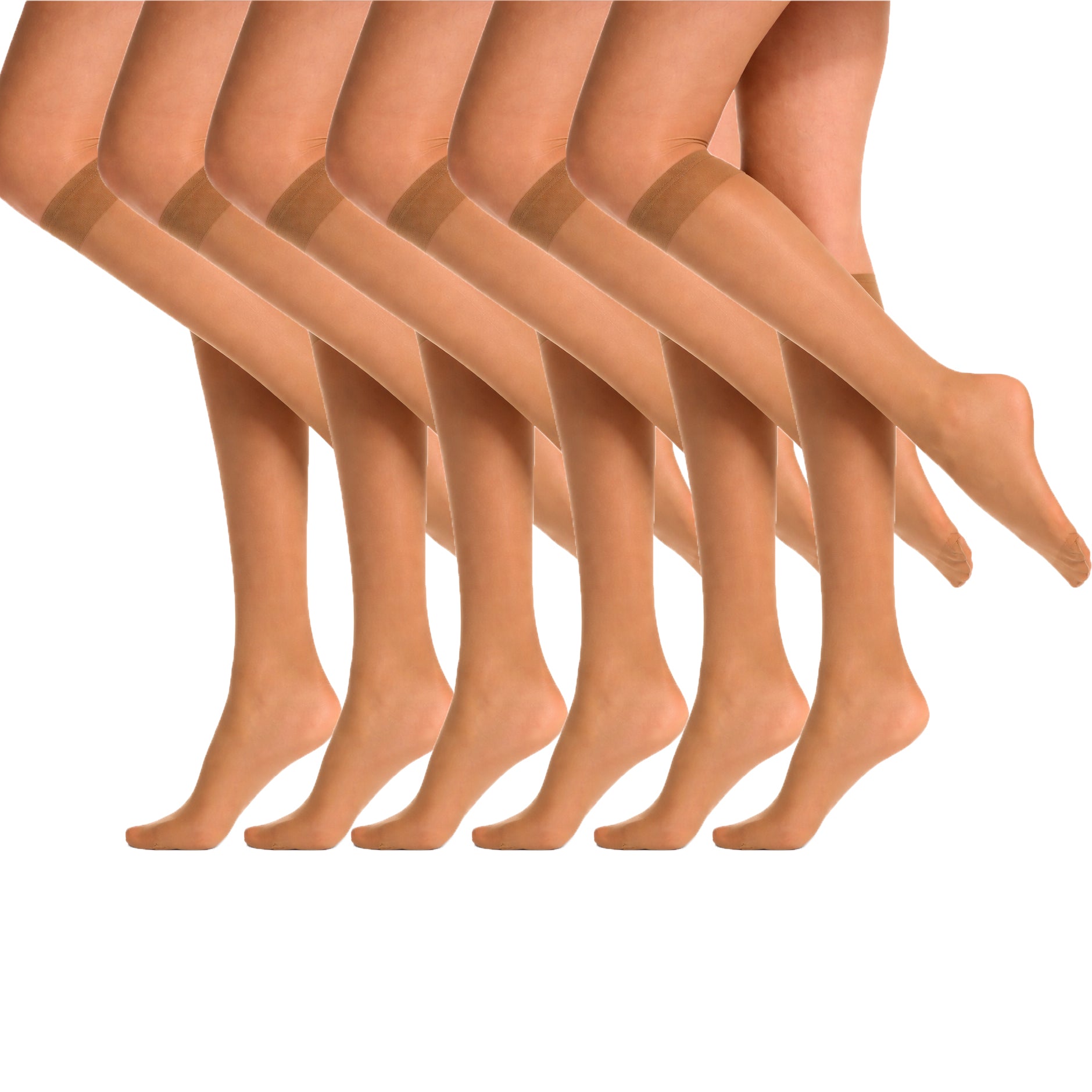 SENTELEGRI Fortina Women’s Knee High Socks – Reinforced Toes - 6 Pairs