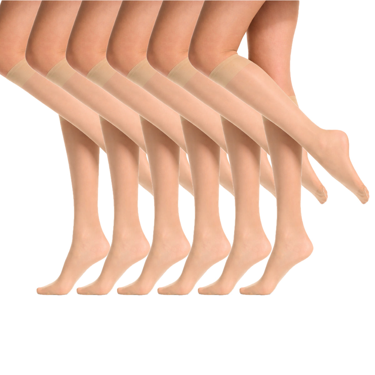SENTELEGRI Fortina Women’s Knee High Socks – Reinforced Toes - 6 Pairs