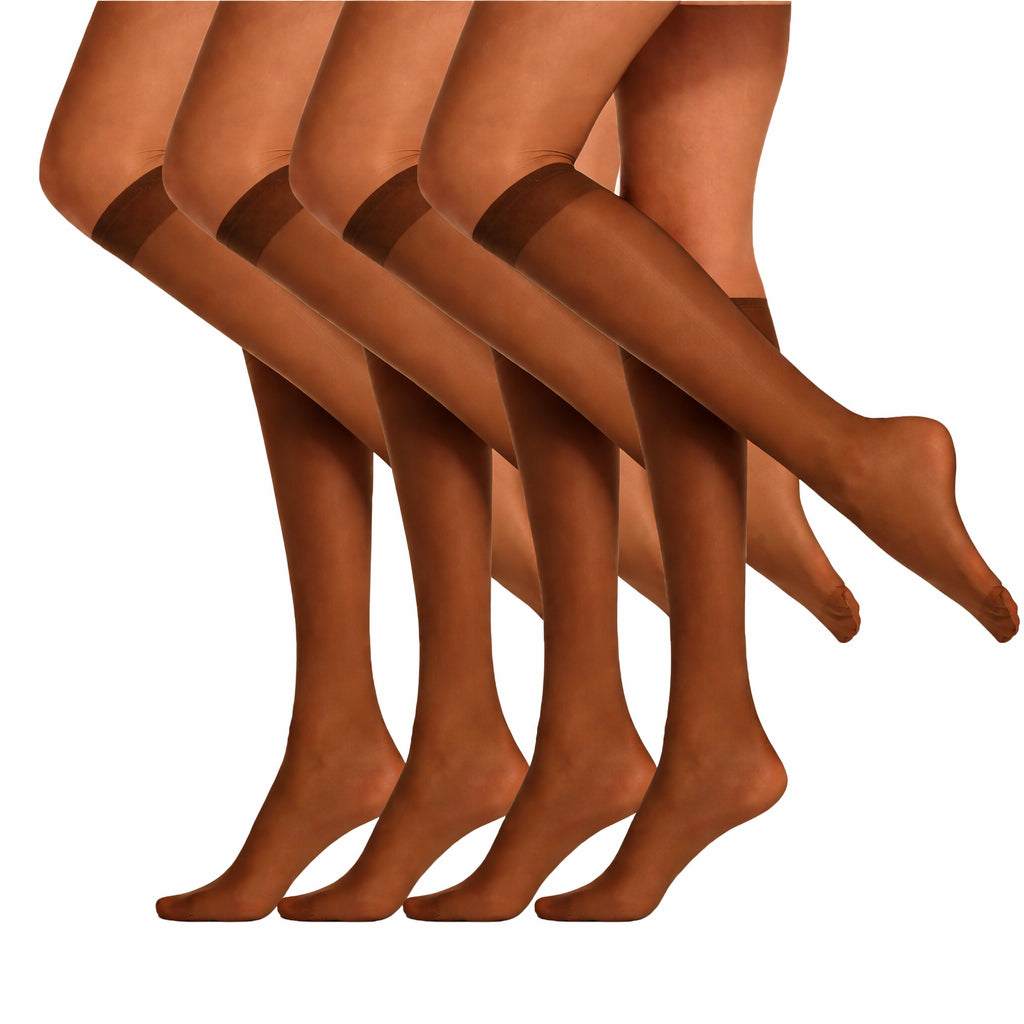 SENTELEGRI Fortina Women’s Knee High Socks – Reinforced Toes - 4 Pairs