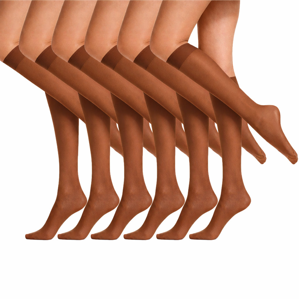 SENTELEGRI Fortina Women’s Knee High Socks – Reinforced Toes - 6 Pairs