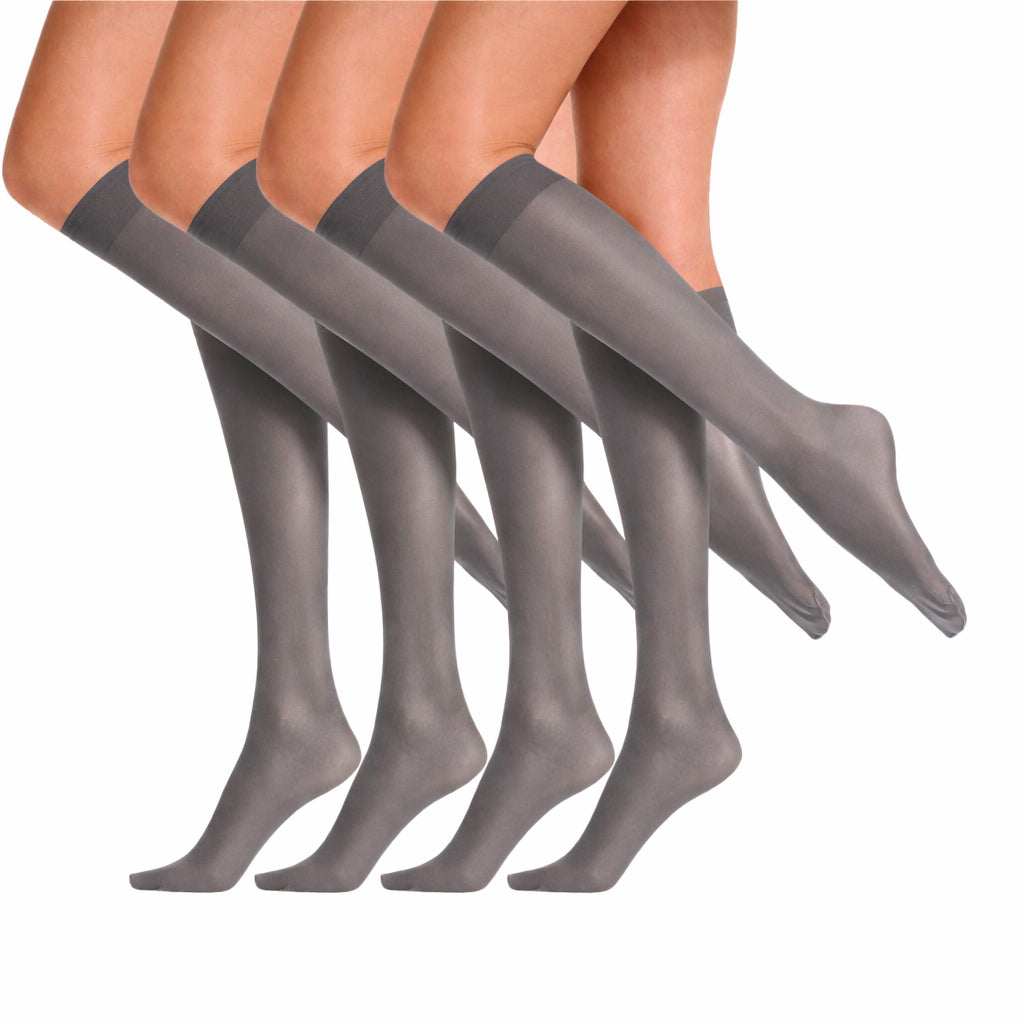 SENTELEGRI Fortina Women’s Knee High Socks – Reinforced Toes - 4 Pairs