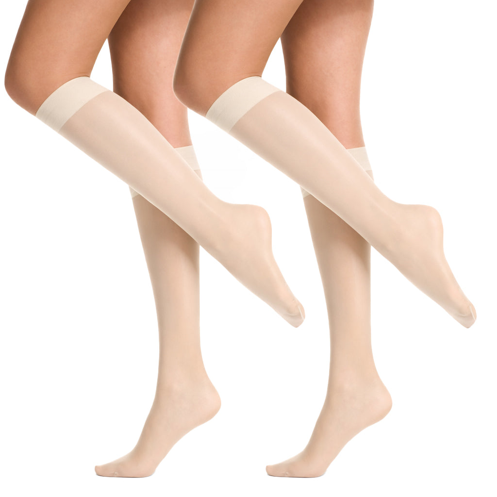 SENTELEGRI Fortina Women’s Knee High Socks – Reinforced Toes - 2 Pairs