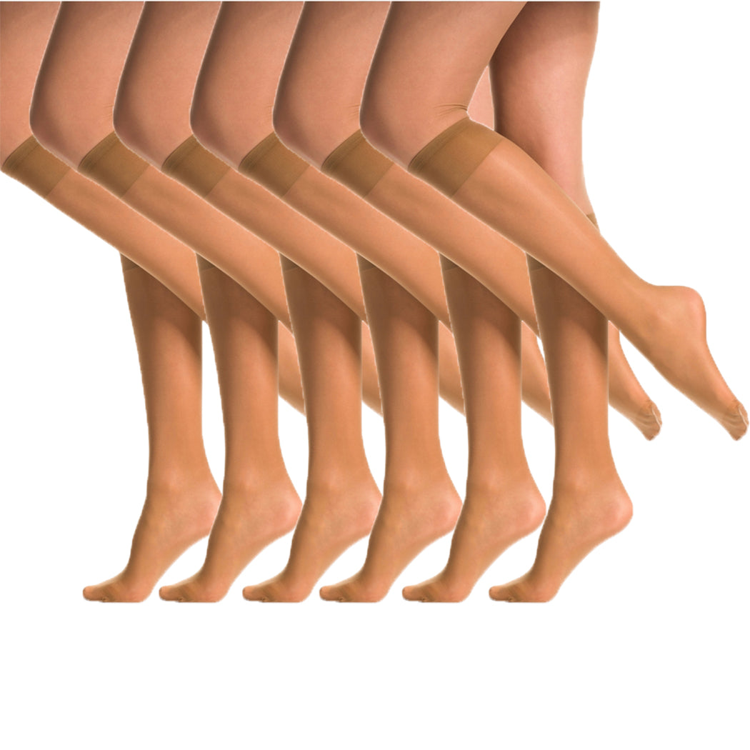 SENTELEGRI Fortina Women’s Knee High Socks – Reinforced Toes - 6 Pairs